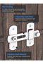White 90 Degree Sliding Barn Door Lock,Stainless Steel Safety Gate Latch for Cabinets,Bathroom and Garden - 4