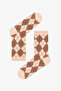 3 Pairs of Seamless Cotton Diamond Patterned Socks - 2