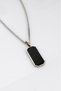 316L Steel Baguette Black Onix Necklace - 5