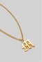316L Steel Gothic m Letter Necklace Ka1109Al - 3