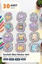 Cute School Supplies Sticker Set 30 Pieces - Educational Colorful Notebook Laptop Agenda Tablet