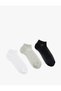 Striped Tulle Detail 3-Piece Booties Socks Set