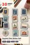 Vectorial Drawing Travel Stamp Sticker Set 30 Pieces - Retro Nostalgic Suitcase Laptop Agenda Journal
