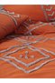 Puff Embroidered Double Duvet Cover Set Liya Brick-Beige - 2