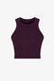 Burgundy Seamless Halter Neck Strap Tank Top - 5