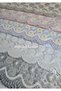 Transparent Overlay Motif Lacework Look Small Daisy Floral Pattern Wavy Scalloped Edge Square Pvc Oilcloth Tablecloth - 7
