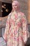 Floral Patterned Dress Y0165 - Powder - 2