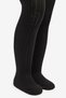 Girl's Pretty Rib 2-Piece Black Pantyhose - 3