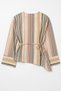 Striped Asymmetrical Blouse Y0166 - Khaki - 5
