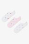 Girl's Vibrant Heart Cotton 3 Pairs of Booties Socks