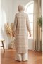 Geometric Patterned Buttoned Hijab Double Set 2289-02 Beige - 5