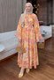 Floral Patterned Dress Y0165 - Orange