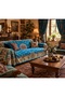 166X214 cm Turquoise Colored, Velvet Bedspread, Tablecloth-Wall Tapestry-Couch Cover - 4