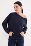 Basic Boat Neck Bat Sleeve Modal Blouse - 5