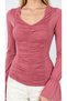 V-Neck Gather Detailed Blouse - 2