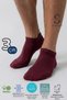 3-Piece Burgundy Men's Modal Seamless Flexible Booties Socks - Premium