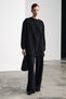 Ilva women's crew neck long sleeve button-down elegant black top and bottom set