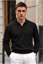 V Pat Pelin Fabric Men's Knitwear Sweater - Black - 2