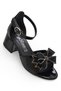 D612 Evening Dress Girls' Heeled Shoes Stoned Open Girls' Engagement Evening Dress Shoes - 6