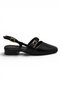 8112 Women's Heeled Ballerina Shoes 2 cm Thick Heeled Open Back Heeled Shoes - 6
