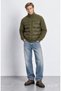 Munoz khaki zippered and pocketed scuba fabric standard fit men's jacket - 3