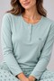 Women's Patterned Flexible Modal Long Sleeve Pajama Set Mint - 3