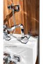 Tulio Bathroom Faucet Swan Sink Faucet Dst19-3 Square Rain Shower System Set of 3 in Chrome - 3