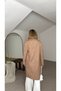 Oversized Glittery Lined Melton Coat - 4