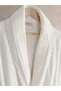Ela 6-Piece Embroidered Laced Cotton Bathrobe Set - Cream - 2