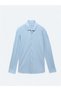 Blue Regular Fit Long Casual Cotton Blend Shirt - 6