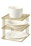 Matte Gold 3-Tier Cabinet Plate Rack Cup Holder Kitchen Organizer Shelf Stainless Metal - 4