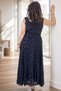 Thin Belt Detail, Flock Print Pattern, Elastic Waist, Lined, Plus Size Tulle Skirt - 6