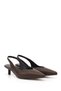 Women's Brown Short Stiletto Heel U Open Back Shoes - 5