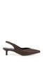 Women's Brown Short Stiletto Heel U Open Back Shoes