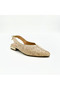 Straw Detailed Genuine Leather Low Heel Ballerinas – Straw & Gold - 4