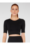 Naples Short Sleeve Crop Top Econyl Black