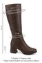 Women's Brown Zippered Thick Heeled Boots - 3