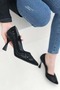 Feles Goblet Heel Cinderella Stone Stiletto Women's Heeled Shoes BLACK - 4