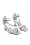 Feles Stone Heeled Women's Evening Dress Shoes SILVER - 2