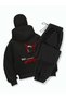 Ninja Masked Hooded 2-Piece Men's Tracksuit Set – Black Oversized Comfortable Slim Fit - 3