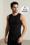 Ribana Zero Sleeve Men's Undershirt Black 100% Cotton 3-Pack