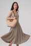 Minerva Beige Flowy Form Midi Dress - 2