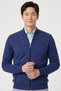 Knit Indigo Cotton Zippered Sweater - 2
