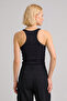 Aelia Black 100% Cotton Thin Strap Tank Top - 5