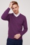 Gratengen Mor 100% Cotton V-Neck Sweater - 2