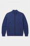 Knit Indigo Cotton Zippered Sweater