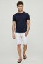 Scorce Navy Blue 100% Cotton Crew Neck Mercerized T-Shirt - 5