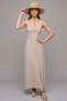 Luna Beige Strappy Midi Dress