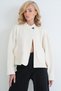 Women's Ecru Hakim Collar Poncho Jacket with Pocket Alc-X14421 - 4