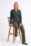 Agostina Camouflage Color 100% Cotton V-Neck Knitwear Sweater - 3